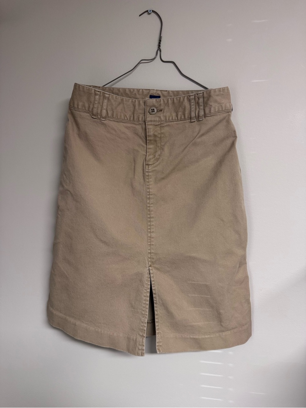 GAP Khaki Front-Slit Pencil Skirt